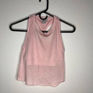Forever 21 pink work out racer back with built in sports bra - size small